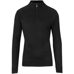 Mens 1-4 Zip Waverley Jersey Black Front